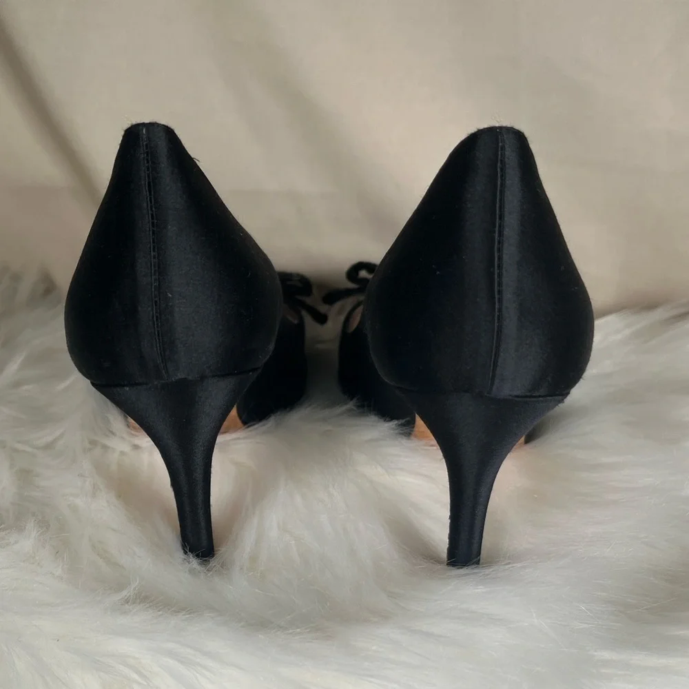 Kate Spade Black Peep-Toe Heels with Bow